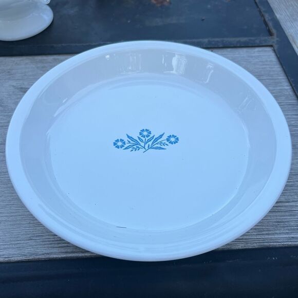 Vintage Corning Ware Blue Cornflower 9" Pie Plate Dish- 1960s Pyroceram - Picture 2 of 3